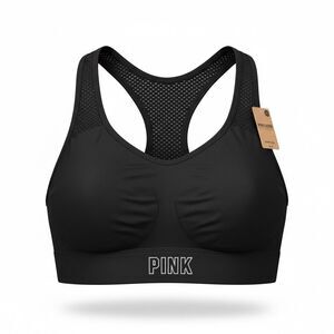 PINK Sport Seamless Lightly Lined Sports Bra Small Black NWT